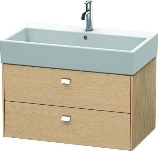 Dulap baza suspendat Duravit Brioso 784x442mm  cu doua sertare  stejar natur  manere crom