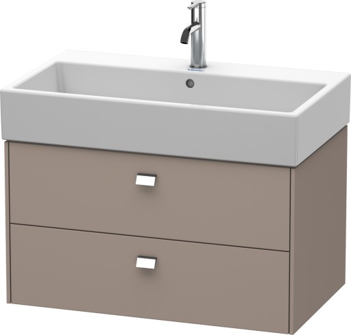 Dulap baza suspendat Duravit Brioso 784x442mm  cu doua sertare  bazalt mat  manere crom