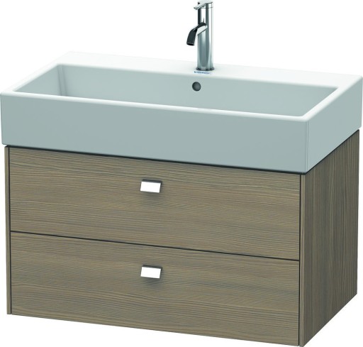 Dulap baza suspendat Duravit Brioso 784x442mm  cu doua sertare  stejar terra  manere crom