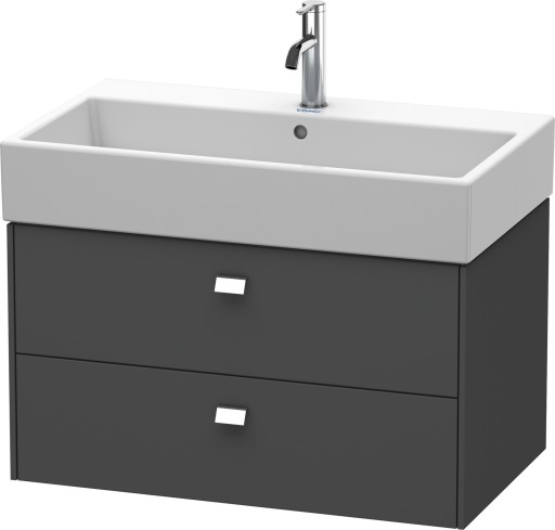 Dulap baza suspendat Duravit Brioso 784x442mm  cu doua sertare  grafit mat  manere crom
