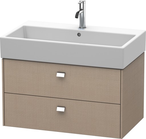 Dulap baza suspendat Duravit Brioso 784x442mm  cu doua sertare  linen décor  manere crom