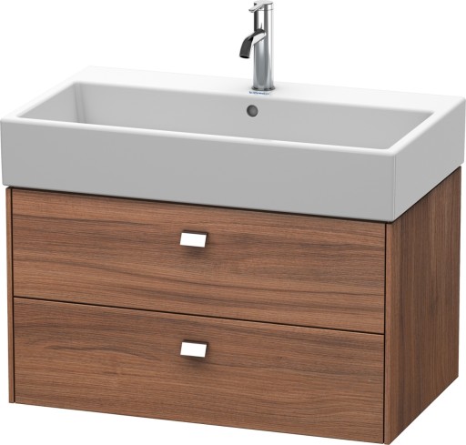 Dulap baza suspendat Duravit Brioso 784x442mm  cu doua sertare  nuc natur  manere crom