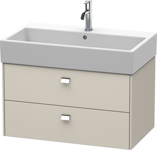 Dulap baza suspendat Duravit Brioso 784x442mm  cu doua sertare  taupe mat  manere crom