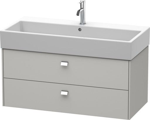 Dulap baza suspendat Duravit Brioso 984x442mm  cu doua sertare  gri ciment mat  manere crom