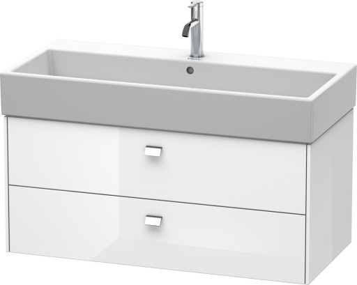 Dulap baza suspendat Duravit Brioso 984x442mm  cu doua sertare  alb lucios  manere crom