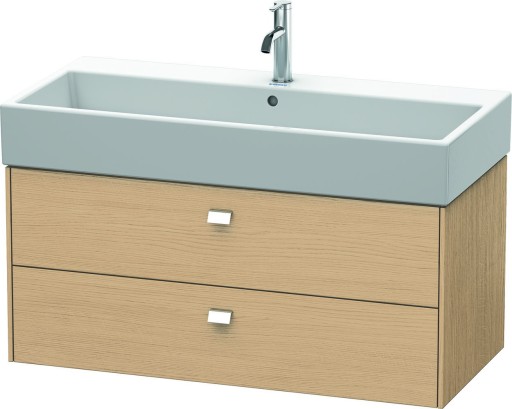 Dulap baza suspendat Duravit Brioso 984x442mm  cu doua sertare  stejar natur  manere crom