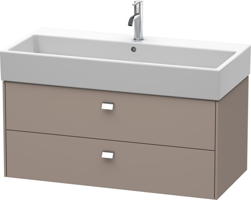 Dulap baza suspendat Duravit Brioso 984x442mm  cu doua sertare  bazalt mat  manere crom