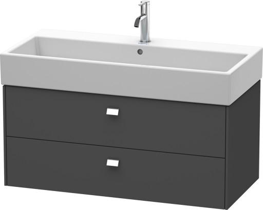 Dulap baza suspendat Duravit Brioso 984x442mm  cu doua sertare  grafit mat  manere crom