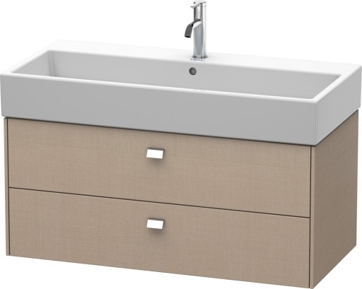 Dulap baza suspendat Duravit Brioso 984x442mm  cu doua sertare  linen décor  manere crom