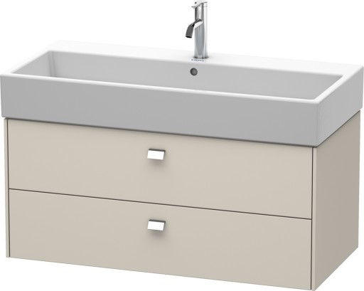Dulap baza suspendat Duravit Brioso 984x442mm  cu doua sertare  taupe mat  manere crom