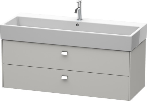 Dulap baza suspendat Duravit Brioso 1184x442mm  cu doua sertare  gri ciment mat  manere crom