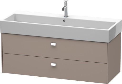 Dulap baza suspendat Duravit Brioso 1184x442mm  cu doua sertare  bazalt mat  manere crom