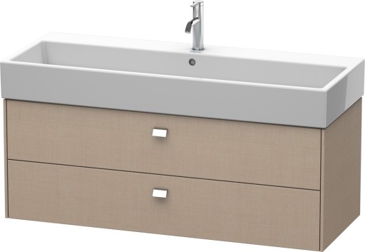 Dulap baza suspendat Duravit Brioso 1184x442mm  cu doua sertare  linen décor  manere crom