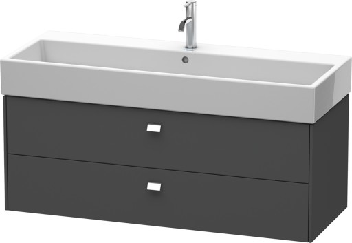 Dulap baza suspendat Duravit Brioso 1184x442mm  cu doua sertare  grafit mat  manere crom