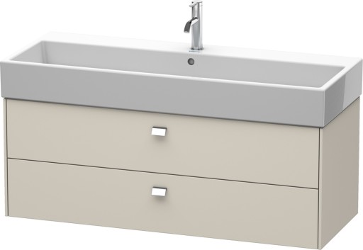 Dulap baza suspendat Duravit Brioso 1184x442mm  cu doua sertare  taupe mat  manere crom