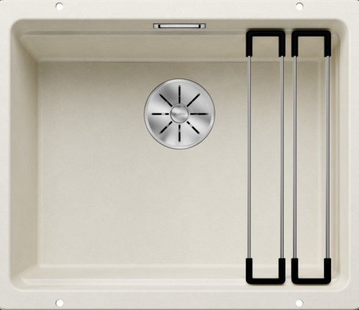 Chiuveta bucatarie Blanco Etagon 500-U  530x460mm  2 sine glisante  montare sub blat  Silgranit alb antic