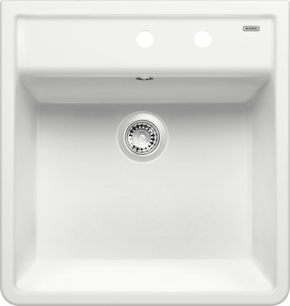Chiuveta bucatarie Blanco Panor 60  600x630mm  doua orificii  ceramica alb cristal