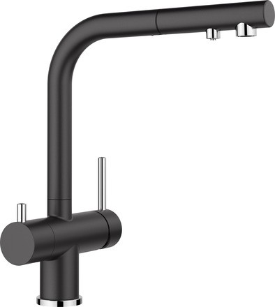 Baterie bucatarie Blanco Fontas-S II cu 3 cai  dus extractibil  negru