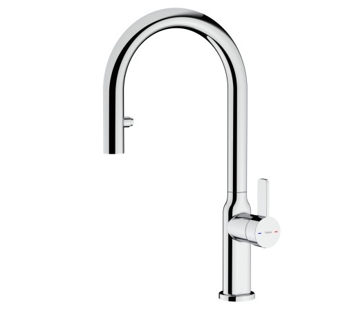 Baterie bucatarie Teka Oval 9382  dus extractibil  crom