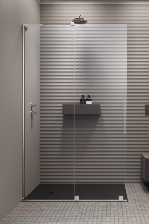Cabina de dus tip Walk-in Radaway Furo SL 120 cm  orientare stanga  profil crom lucios