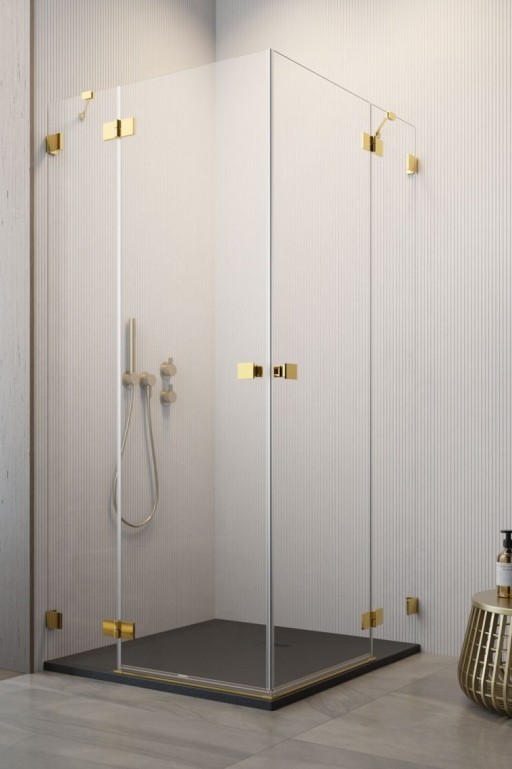 Usa de dus Radaway Essenza Pro KDD Gold 100cm  orientare stanga  auriu lucios