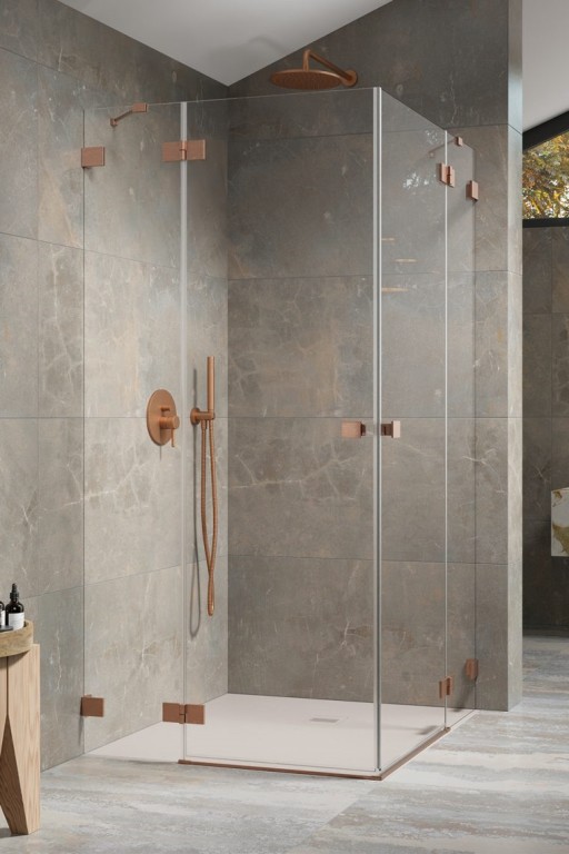 Usa de dus Radaway Essenza Pro KDD 90cm  orientare stanga  cupru periat