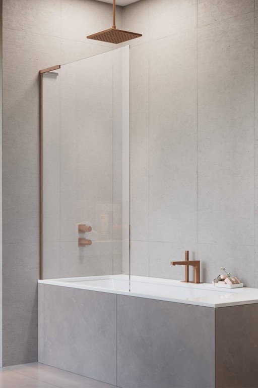 Paravan cada Radaway Modo SL PNJ II  un element fix orientare stanga  60cm  cupru periat