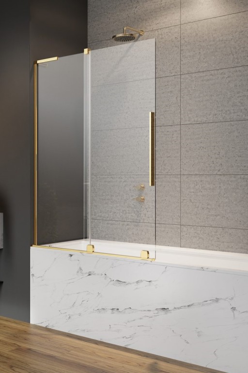 Paravan cada cu element culisant Radaway Furo SL PND II Gold 110cm  orientare stanga  auriu lucios