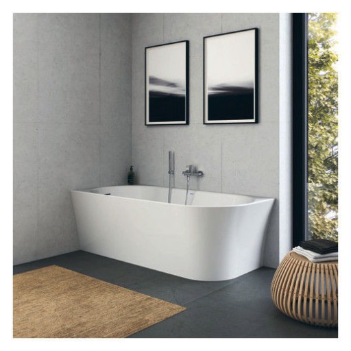 Cada freestanding Duravit DuraSenja 150x75cm  de colt  orientare stanga  alb