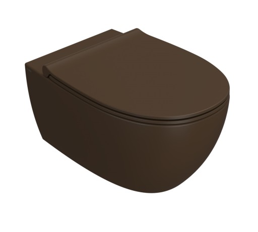 Vas wc suspendat Globo 4All NoRim 54cm  maro castana