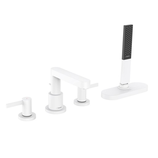 Baterie cada Hansgrohe Finoris din 4 elemente  montare pe cada  necesita corp sBox  alb mat