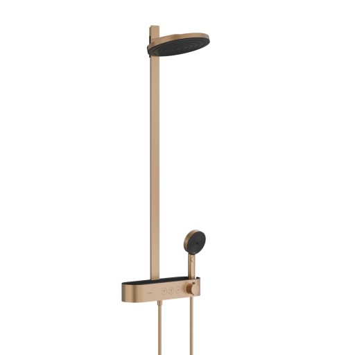 Coloana de dus Hansgrohe Pulsify S 260 2jet   cu baterie termostatata ShowerTablet Select 400  bronz periat