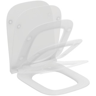 Capac wc Ideal Standard i.life A Square Slim cu inchidere lenta  balamale metalice  alb