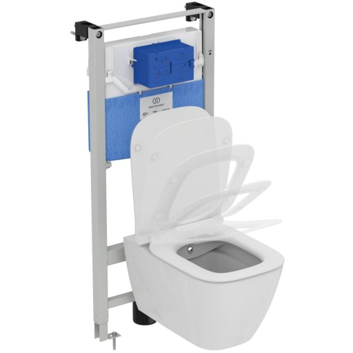 Set vas wc Ideal Standard i.life B Rimless+ cu functie de bideu  capac Slim inchidere lenta si rezervor incastrat cu cadru Prosys 120M