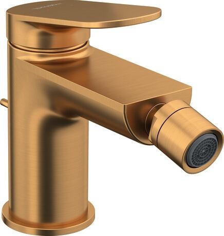 Baterie bideu Duravit Wave  ventil pop-up  bronz periat