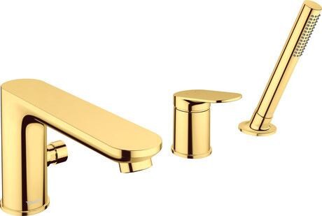 Baterie cada Duravit Wave din 3 elemente  montaj pe cada  auriu lucios