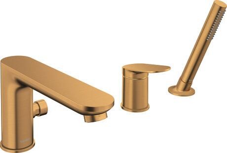 Baterie cada Duravit Wave din 3 elemente  montaj pe cada  bronz periat