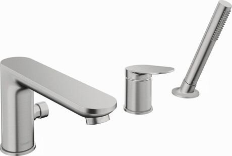 Baterie cada Duravit Wave din 3 elemente  montaj pe cada  inox periat