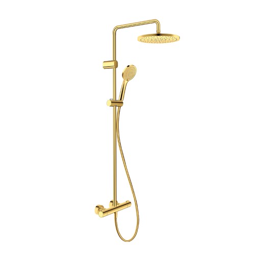 Coloana de dus Duravit System Shower 1000 cu baterie termostatata  auriu lucios