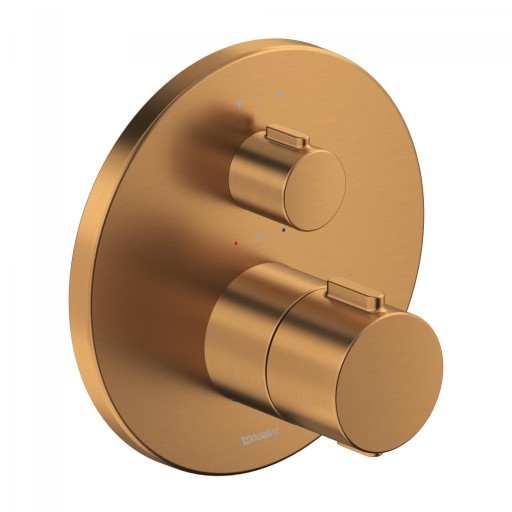Baterie cada - dus termostatata Duravit Thermo montaj incastrat  necesita corp ingropat  bronz periat