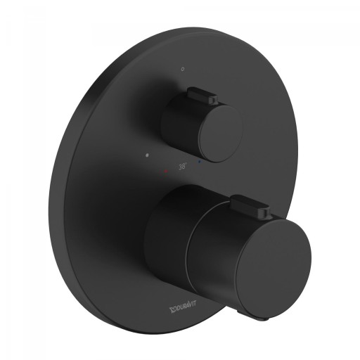 Baterie dus termostatata Duravit Thermo montaj incastrat  necesita corp ingropat  negru mat