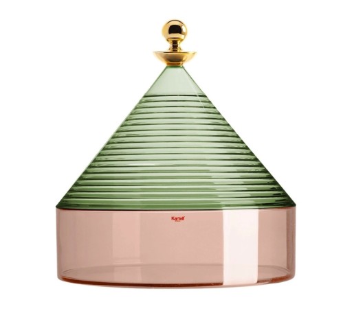 Bol cu capac Kartell Trullo design Fabio Novembre  d25cm  h27cm  verde-roz