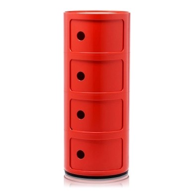 Comoda modulara Kartell Componibili 4 design Anna Castelli Ferrieri  rosu