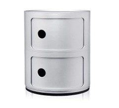 Comoda modulara Kartell Componibili 2 design Anna Castelli Ferrieri  silver mat