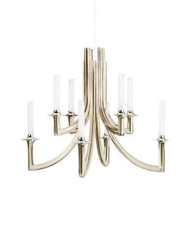Candelabru Kartell Khan design Philippe Starck  d 77cm  8x max 5W E14  sampanie