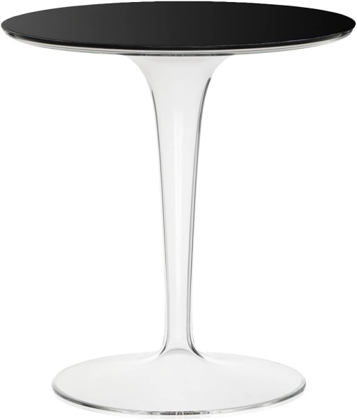Masuta Kartell Tip Top Piano  design Philippe Starck & Eugeni Quitllet  top sticla  d48cm  h50cm  outdoor  negru