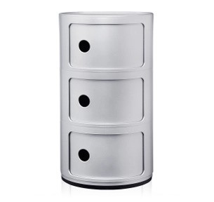 Comoda modulara Kartell Componibili 3 design Anna Castelli Ferrieri  silver mat