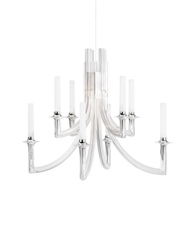 Candelabru Kartell Khan design Philippe Starck  d 77cm  8x max 5W E14  transparent