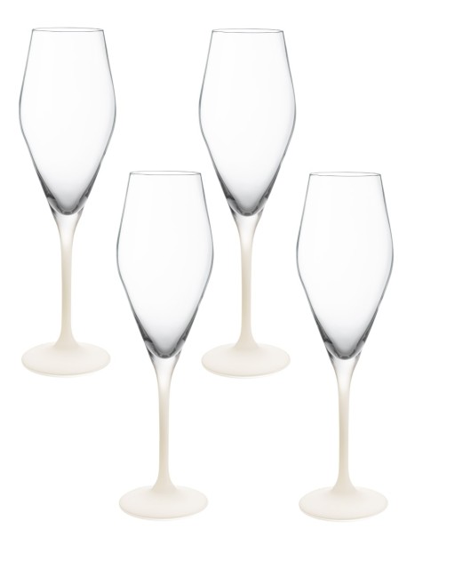 Set 4 pahare sampanie Villeroy & Boch Manufacture Rock Blanc Flute  260 ml