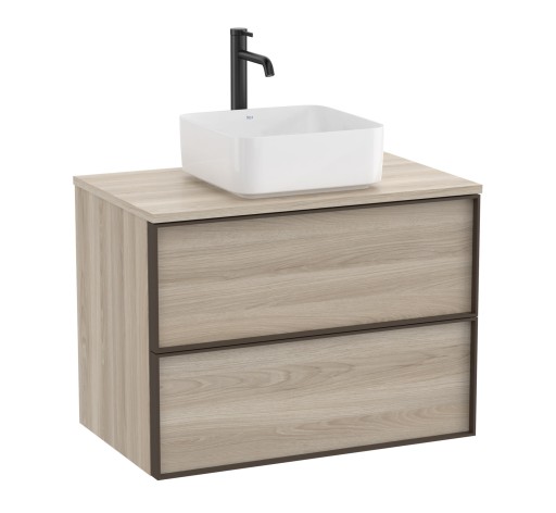 Dulap baza Roca Inspira pentru lavoare pe blat  doua sertare  80cm  pin alb
